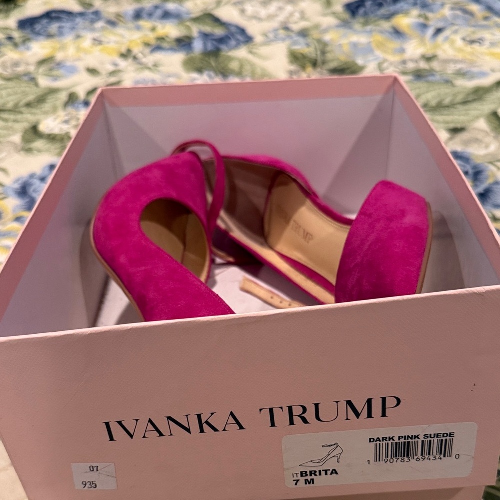 Ivanka Trump Dark Pink Suede Heels